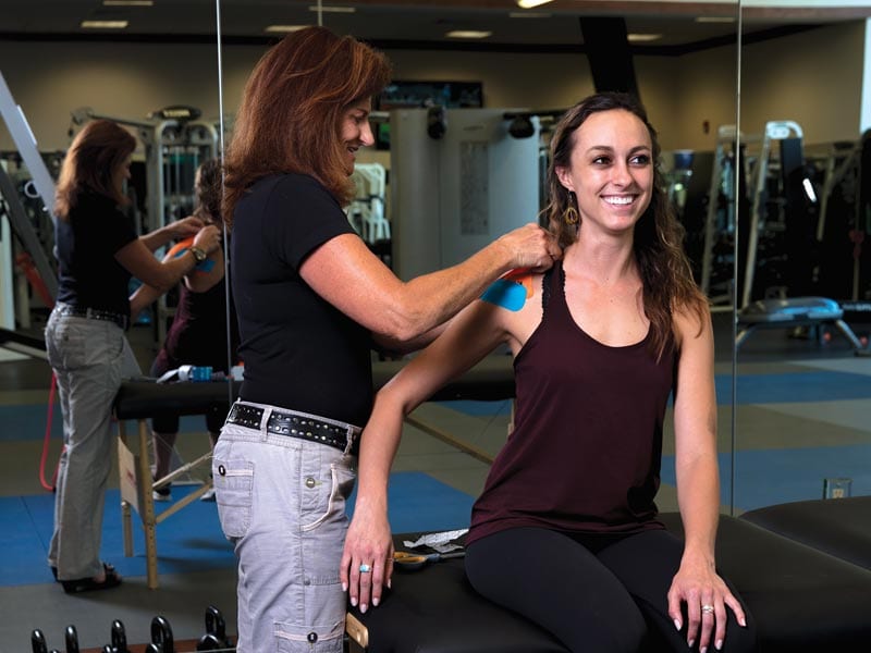Woman with physical therapist in Zenergy at Sun Valley