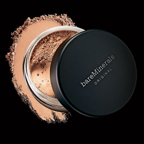 open container of bare minerals foundation powder zenergy spa retail products